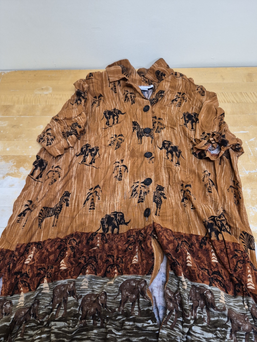 Studio Femme Brown and Black Animal-Print Shirt By Studio Femme